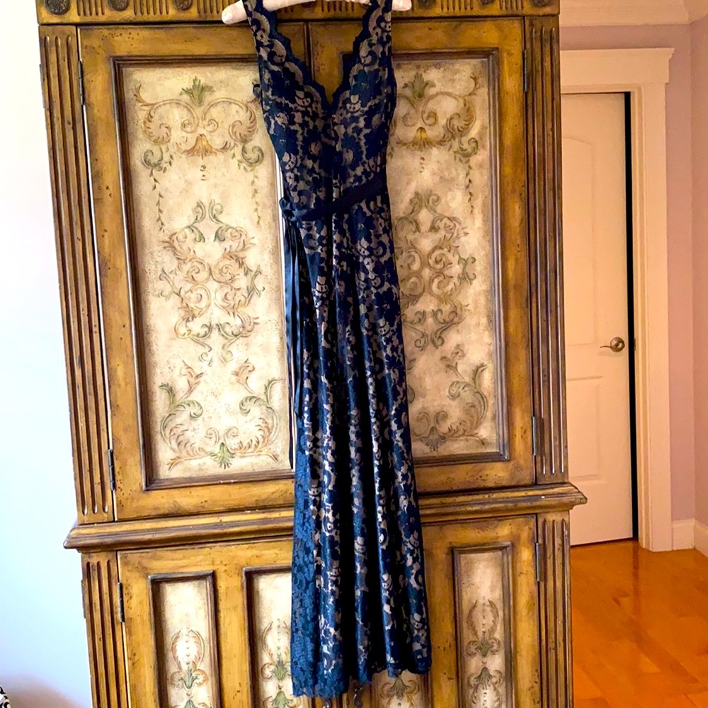 Windsor Long black lace evening gown